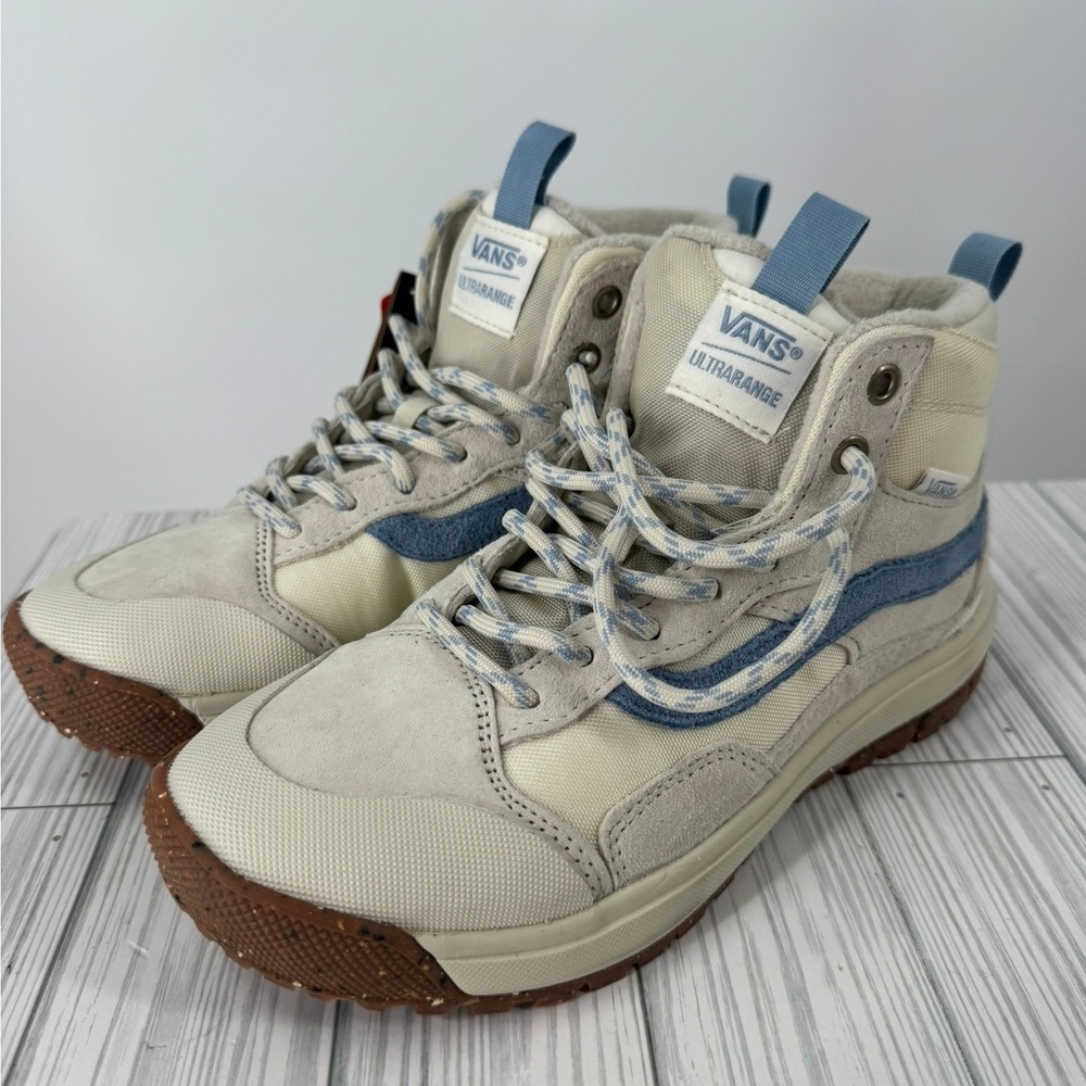 Vans UltraRange Exo Hi MTE-1 Vintage White Blue Stripe Womens 9‎ VN0A5KS570U NEW